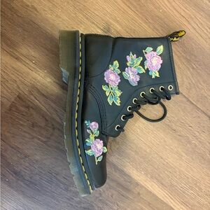 Floral Embroidered Dr. Martens